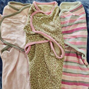 3- Swaddle Me Girls Infant Wraps-Size Small